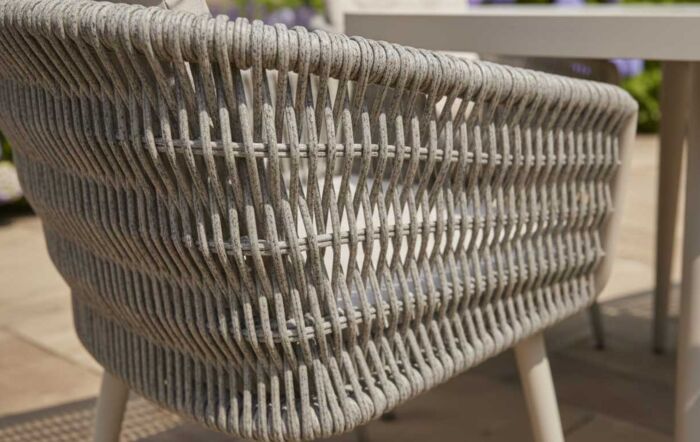 JB Furniture Exclusive Seychelles 6 Seat Rectangle Garden Dining Set with Parasol & Base - Latte