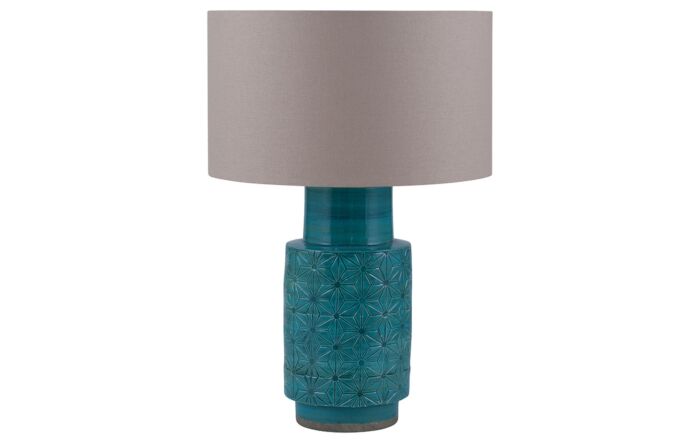 Pacific Lifestyle Sidra Aquamarine Stoneware Etch Detail Table Lamp