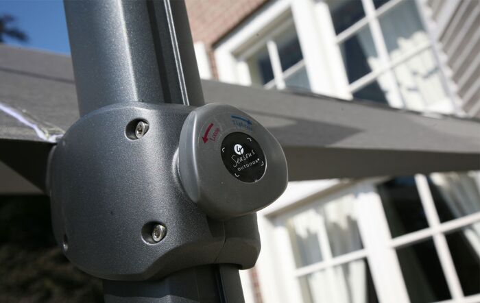 4 Seasons Outdoor Siesta Taupe 3m Square Parasol -125kg Siesta Granite Wheeled Base