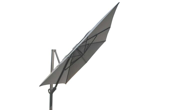 4 Seasons Outdoor Hacienda 300 x 400 cm Parasol with 125kg Siesta Granite Grey Base with Wheels - Grey