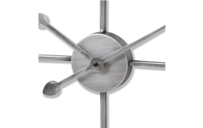 Hill Interiors Silver Heart Skeleton Wall Clock