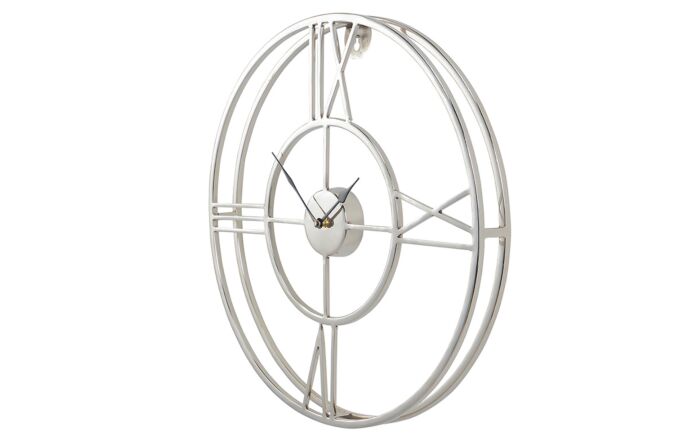 Pacific Lifestyle Silver Metal Double Framed Wall Clock