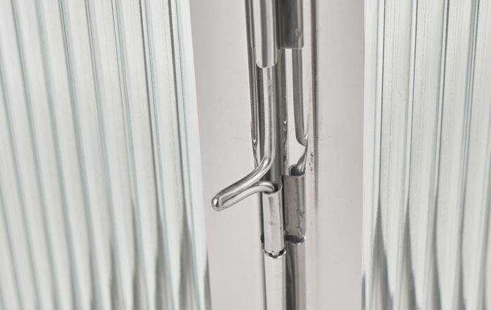 Pacific Lifestyle Silver Metal And Ribbed Glass Lantern Small