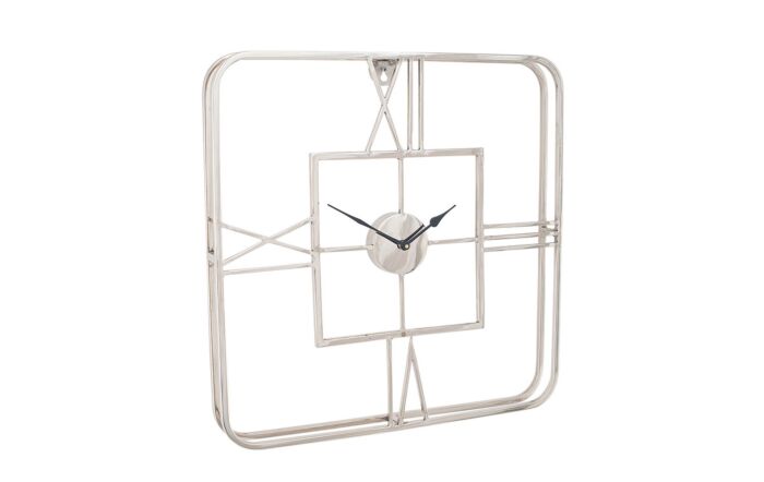 Pacific Lifestyle Silver Metal Square Wall Clock