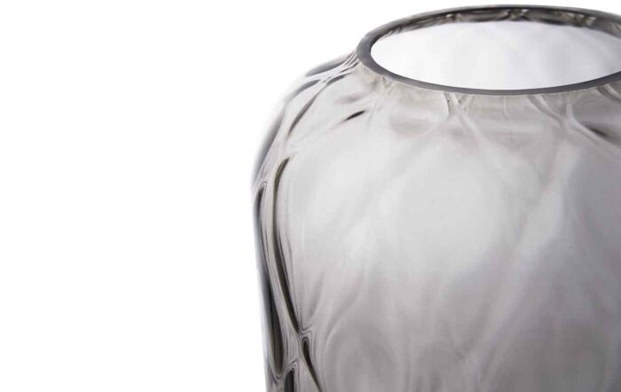 Pacific Lifestyle Smoked Grey Glass Quadrant Vase Large