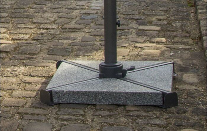 Bramblecrest Chichester 3M Square Crank Handle Parasol with Granite Base and FREE Cover - Sand