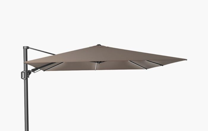 Pacific Lifestyle Glow Challenger Square T2 3m Havana Taupe Premium Free Arm Parasol