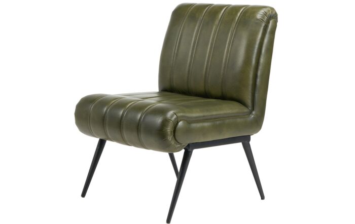 Pacific Lifestyle Tatiana Sage Green Leather and Iron Chair