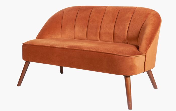 Pacific Lifestyle Portofino Tobacco Velvet Sofa with Walnut Effect Legs