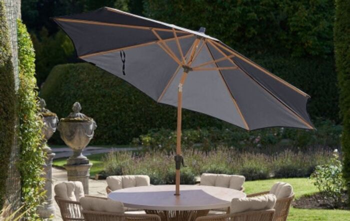 Platinum Riva Teak 3m Round Anthracite  Parasol & 15kg Base