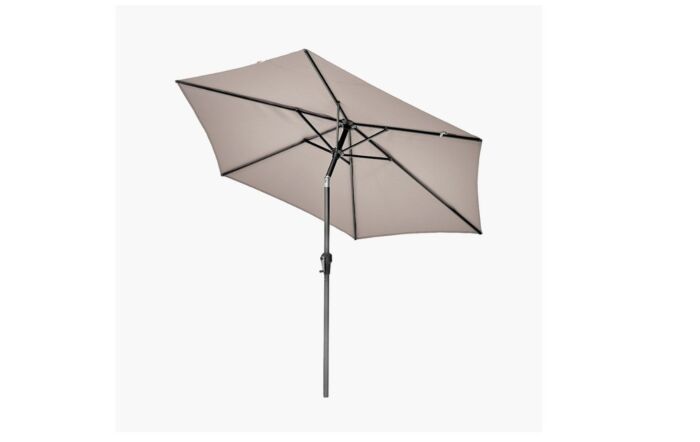 Pacific Lifestyle Riva 2.5m Round Taupe Parasol & 25kg Base