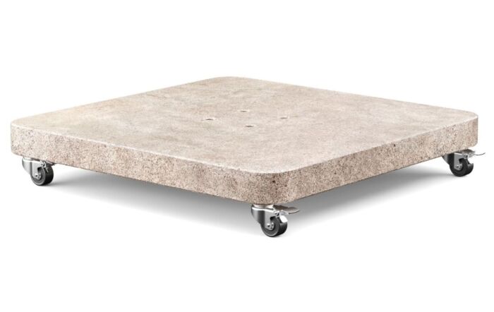 Pacific Lifestyle Nexus T2 3m Square Cantilever Parasol With Venezia 90kg Ceramic Wheeled Base - Sandstone/Champagne