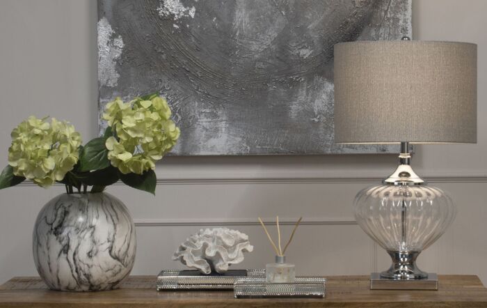 Hill Interiors Verona Glass Table Lamp with Shade