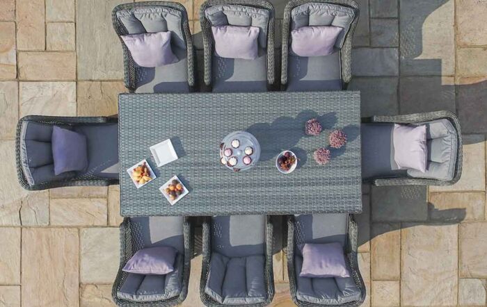 Maze Victoria 8 Seat Rectangle Dining Set with Square Chairs