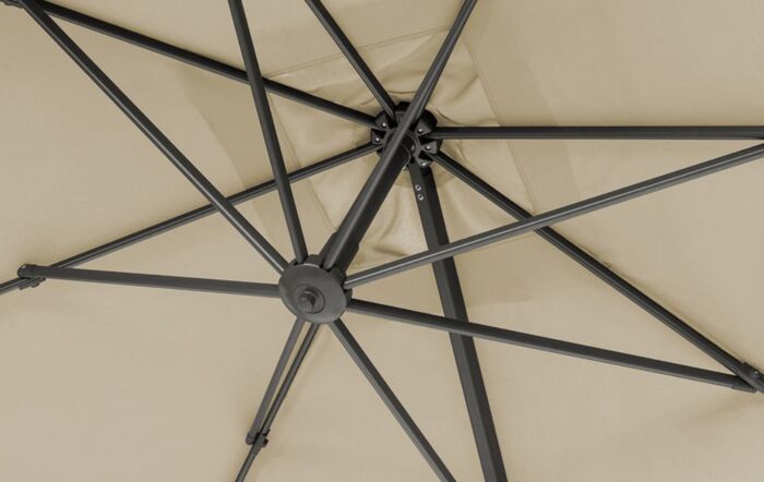 Pacific Lifestyle Voyager T2 2.7mt Square Champagne Free Arm Parasol & 90kg Wheeled Granite Base Pacific Lifestyle Voyager T2 2.7mt Square Champagne Free Arm Parasol & 90kg Wheeled Granite Base