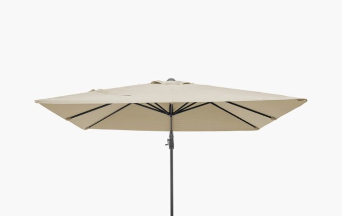 Pacific Lifestyle Voyager T2 2.7m Square Champagne Free Arm Parasol & 90kg Wheeled Granite Base