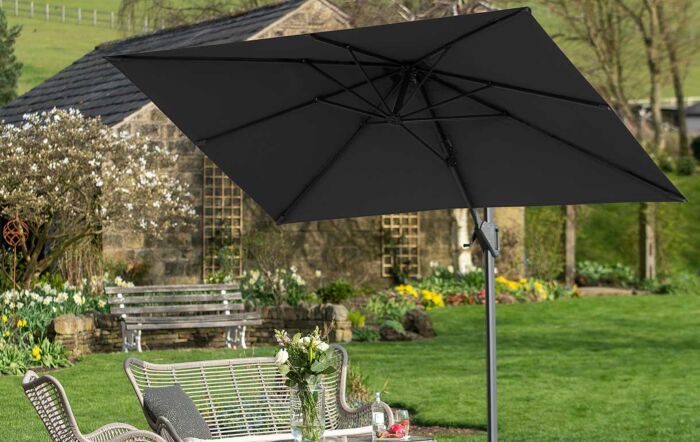 Pacific Lifestyle Voyager T1 3m x 2m Oblong Anthracite Parasol with 90kg Granite wheeled Base Pacific Lifestyle Voyager T1 3m x 2m Oblong Anthracite Parasol with 90kg Granite wheeled Base