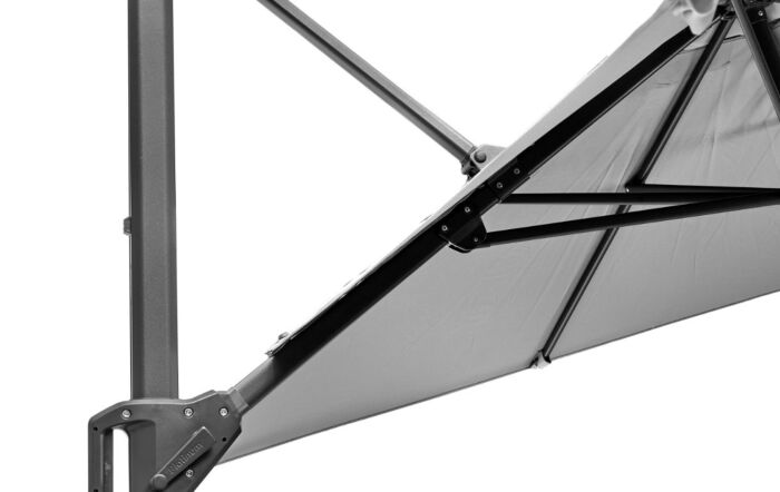 Pacific Lifestyle Voyager T1 3m Round Luna Grey Free Arm Parasol With 90kg Wheeled Base