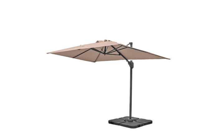 Pacific Lifestyle Voyager T1 3m x 2m Rectangular Taupe Free Arm Parasol With 90kg Wheeled Base