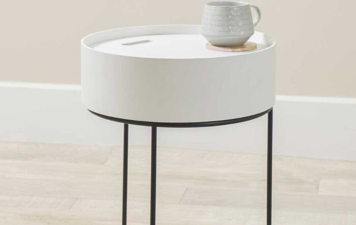 Pacific Lifestyle Hugo White Wood And Black Metal Storage Table