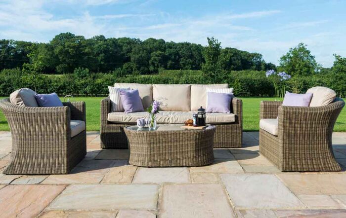 Maze Winchester Rattan 3 Seat Garden Sofa Set with Coffee Table Maze Winchester Rattan 3 Seat Garden Sofa Set with Coffee Table