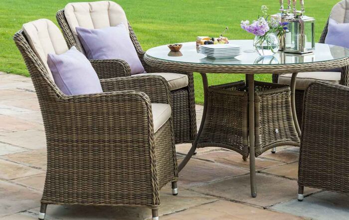 Maze Winchester 4 Seat Round Dining Set  Maze Winchester 4 Seat Round Dining Set