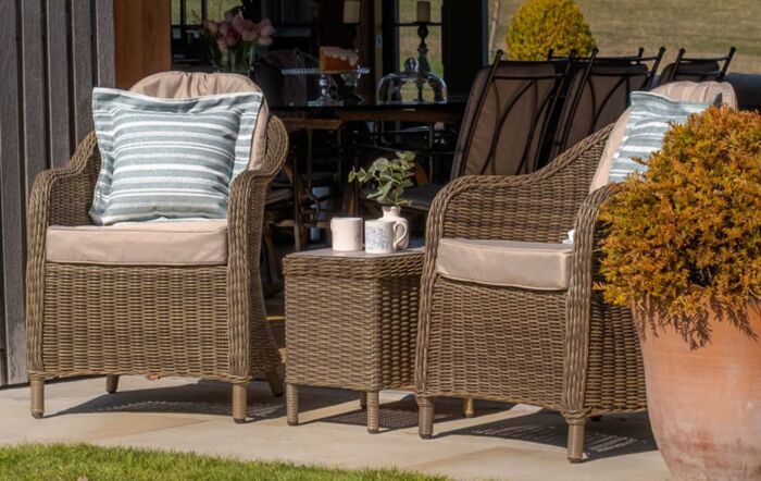 Maze Winchester Rattan Garden Set With Ceramic Glass Topped Table