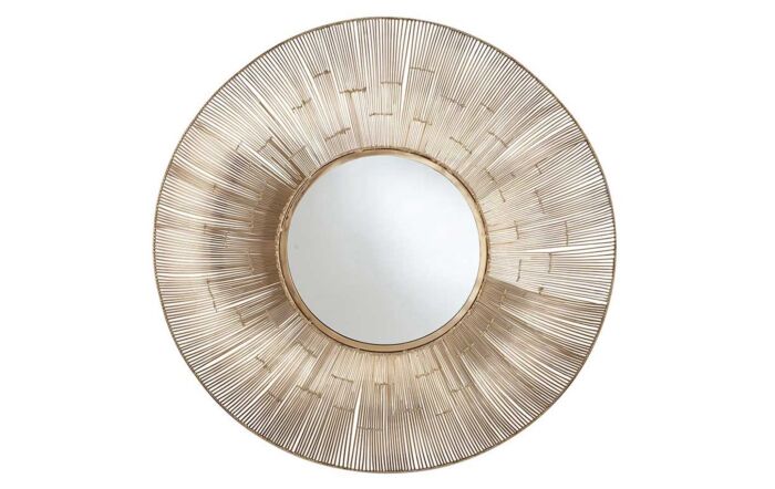 Pacific Lifestyle Gold Metal Wire Round Wall Mirror