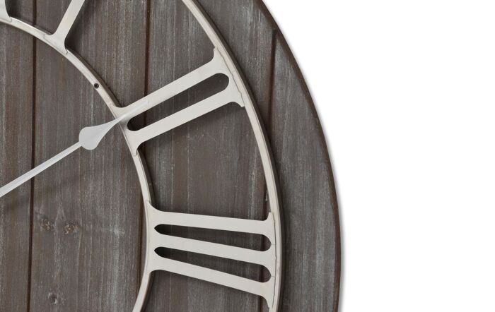 Hill Interiors Wooden Clock with Nickel Detail