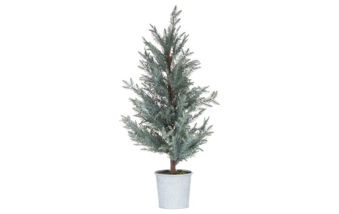 Hill Interiors Tall Christmas Fir Tree In Metal Pot