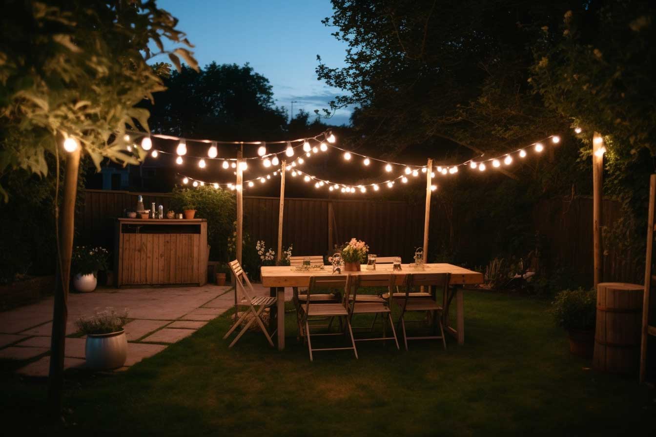Evening Garden Party with Festoon Lights