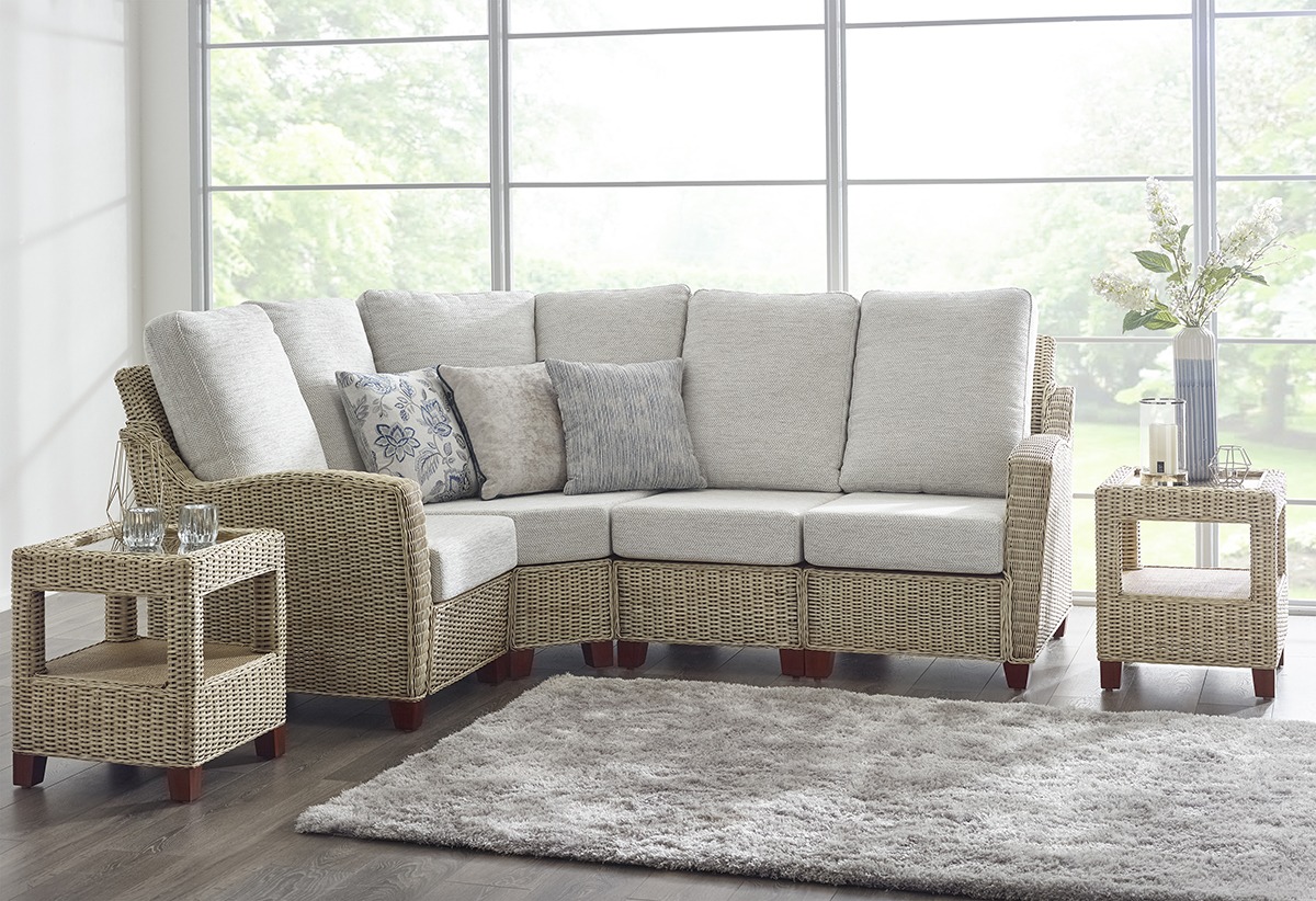 Wicker conservatory corner sofa