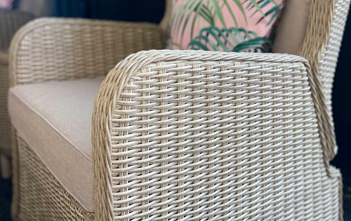 Sandstone rattan garden reclining chair