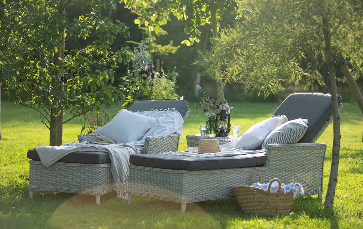 Monterey Rattan Grey Sun Lounger Set