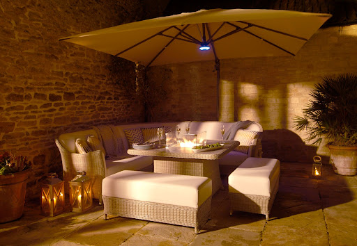 Truro sand LED parasol