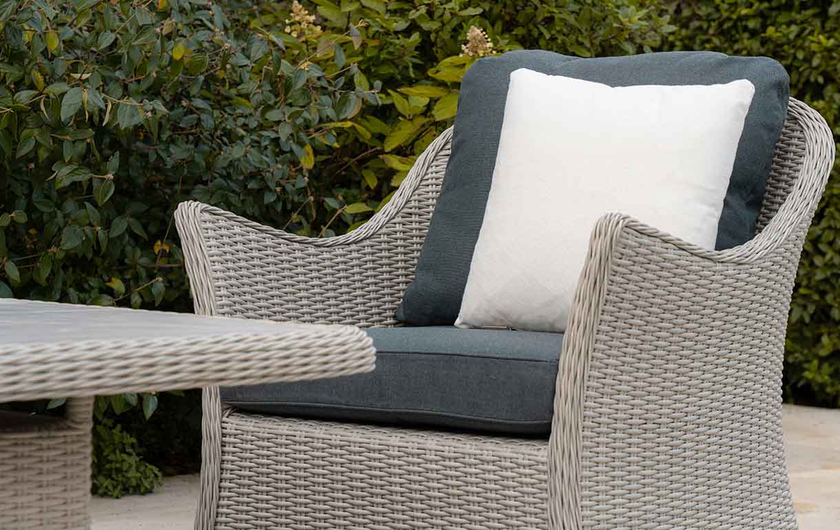 Monterey rattan dove grey armchair