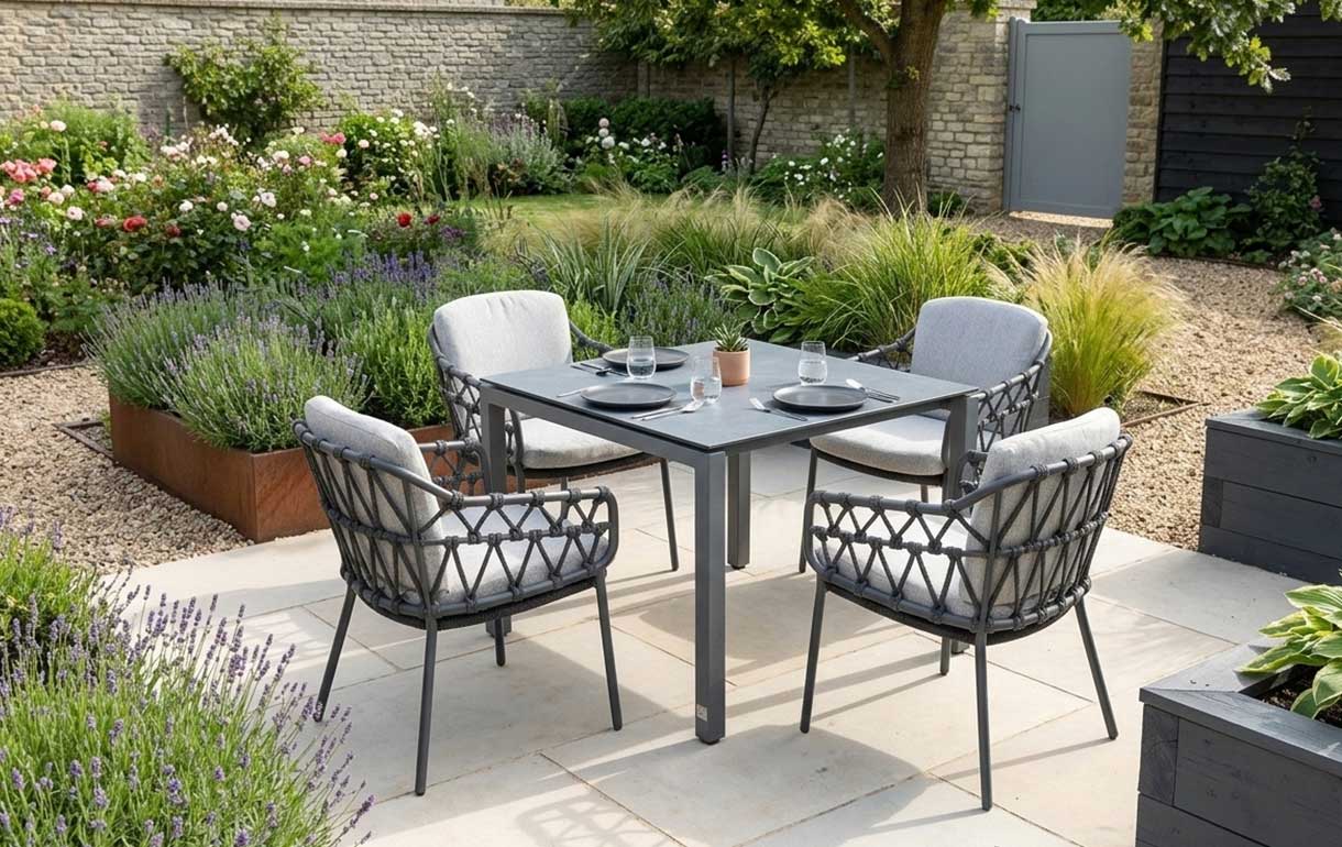 Small square garden dining set