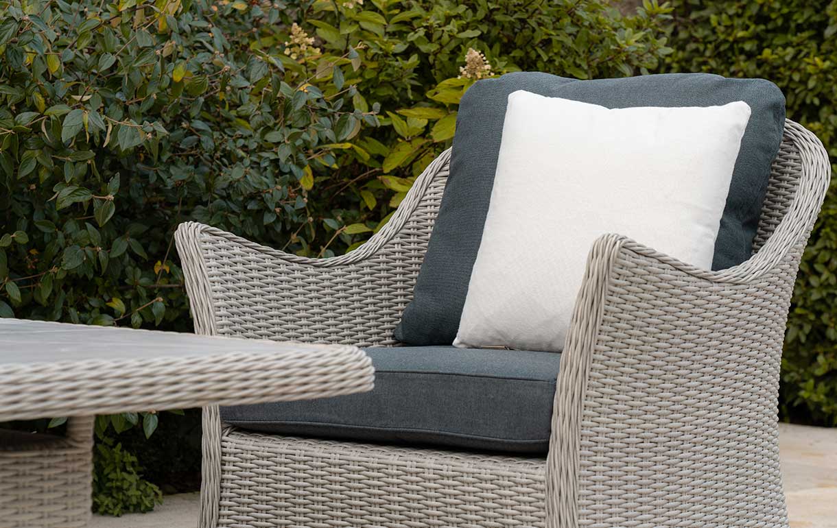 Monterey dove grey rattan armchair