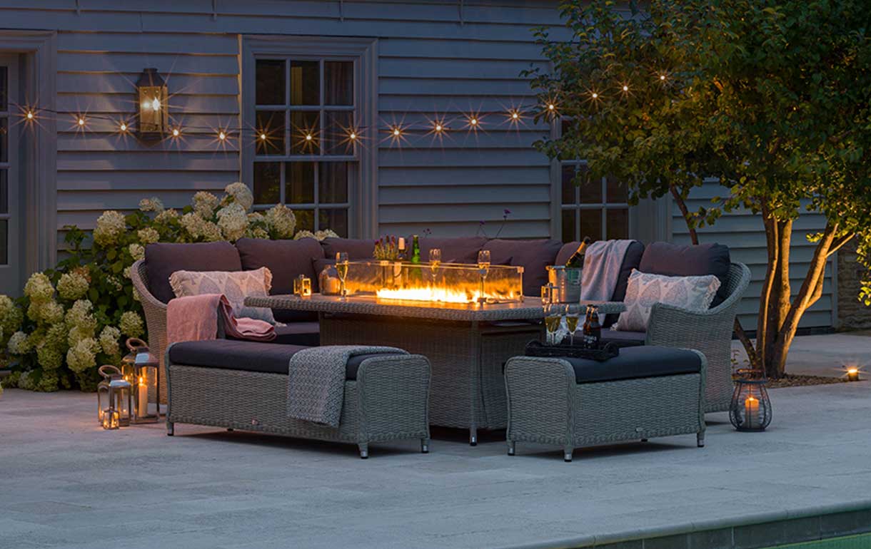 Monterey rectangle firepit set