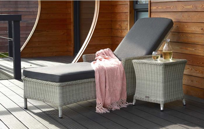 Monterey grey rattan sun lounger