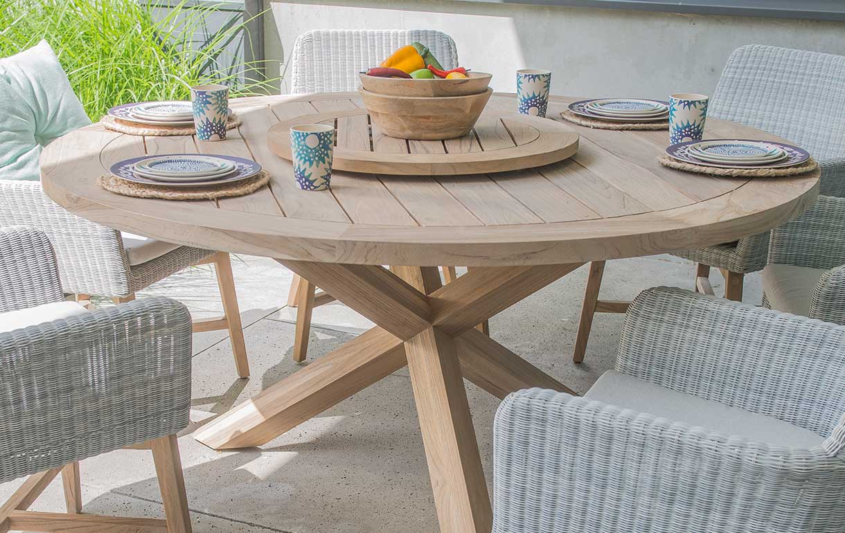 Teak and Rattan Garden Furniture