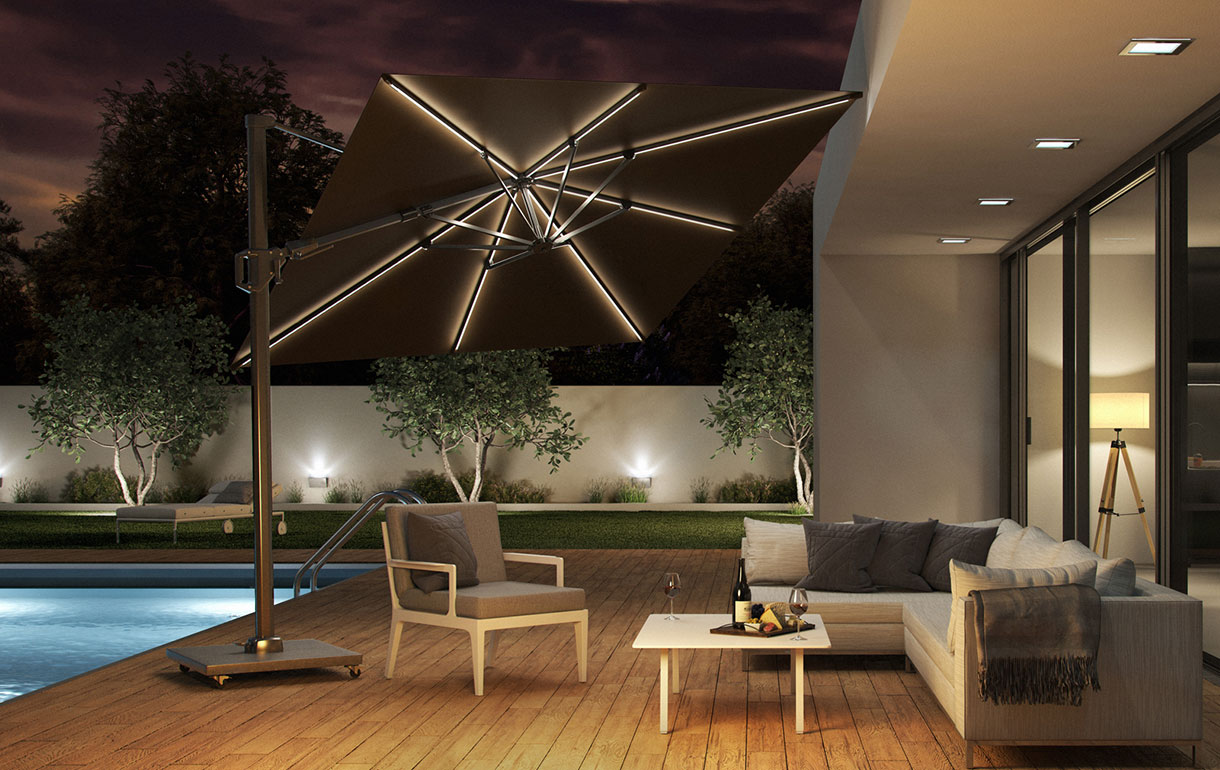 Cantilever LED Garden Parasol