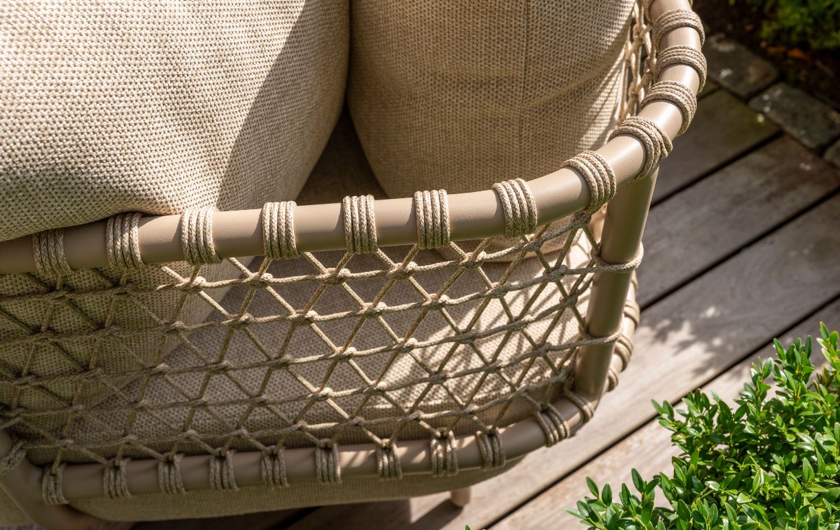 Close up of a Sand Garden Rope Sofa