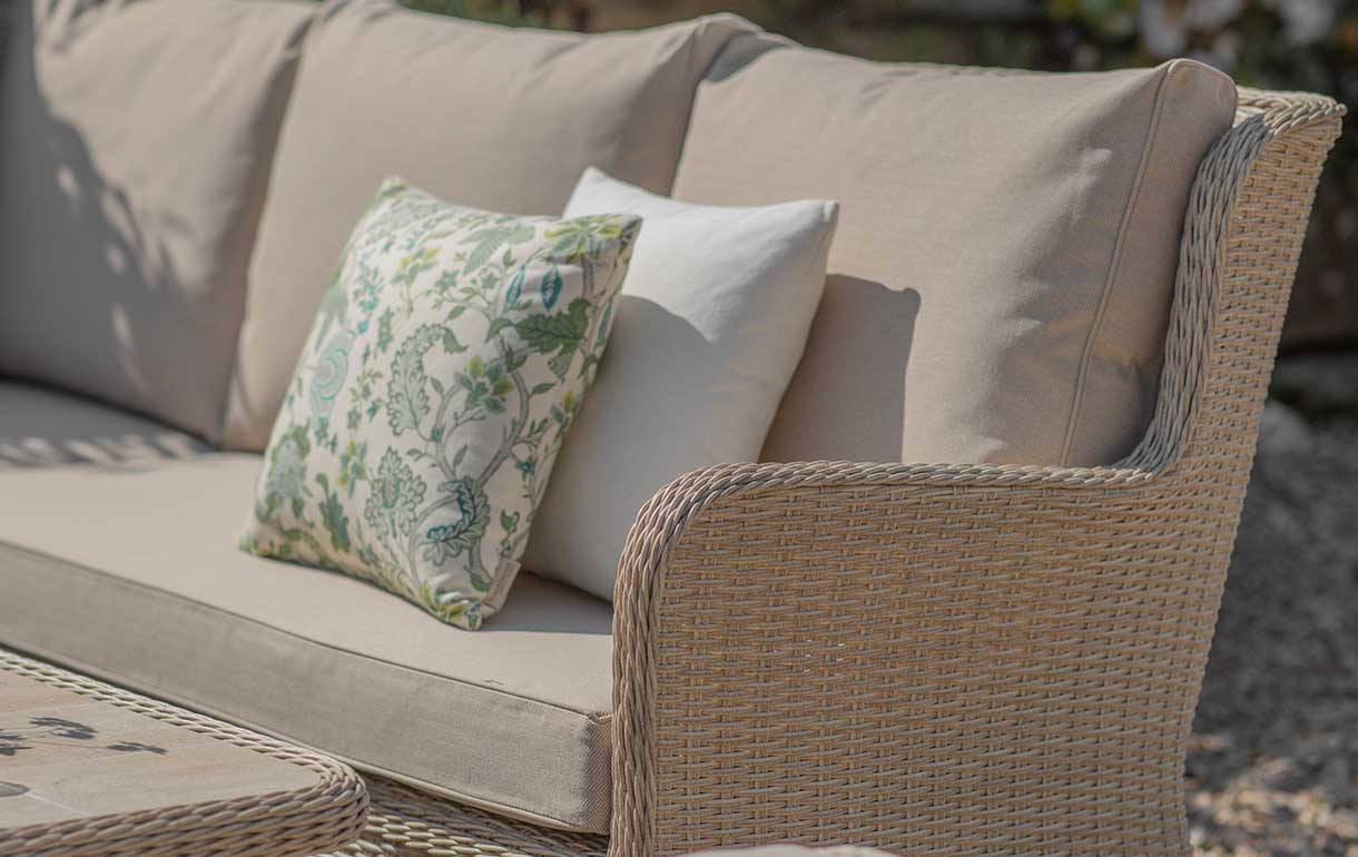Chedworth sandstone season-proof garden cushions