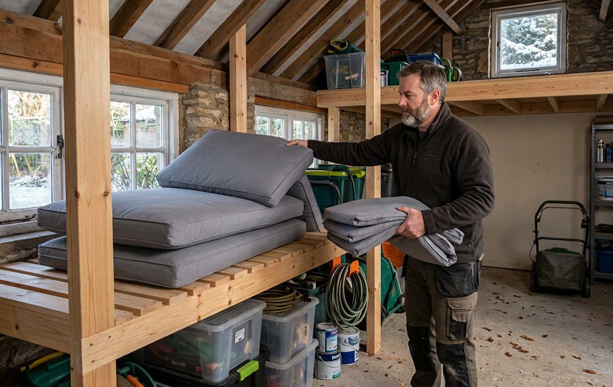 Storing cushions away for winter