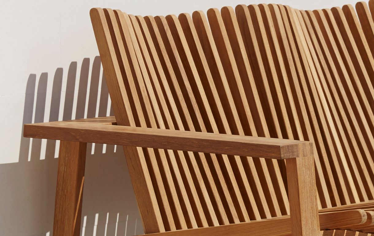 Wooden outdoor bench