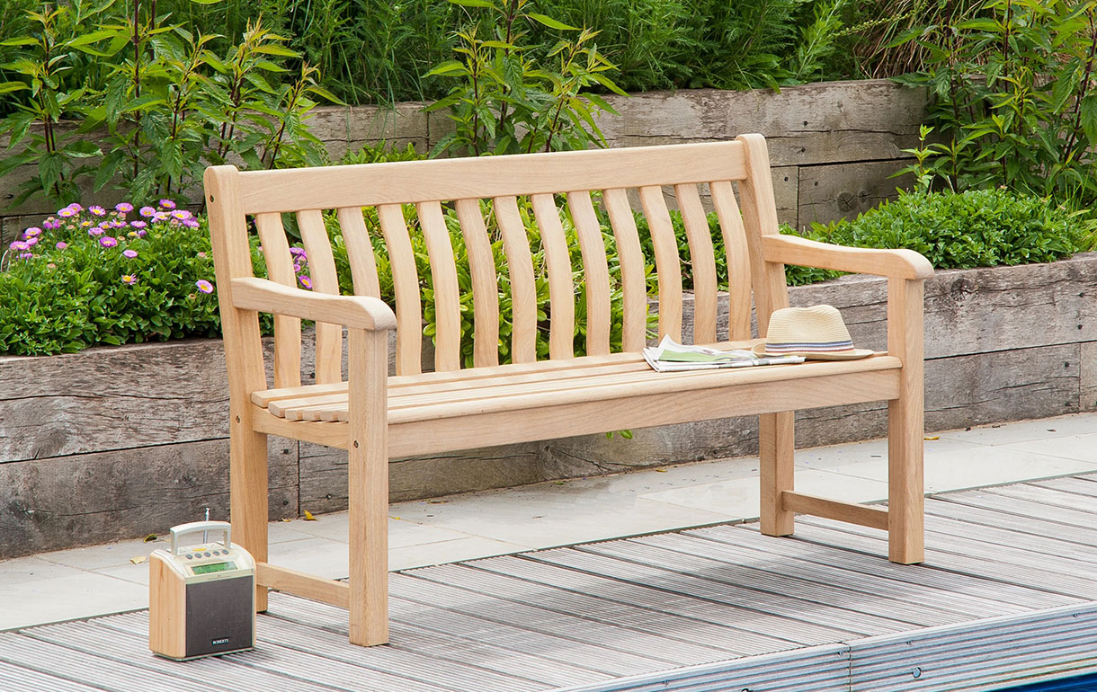 Wooden garden bench